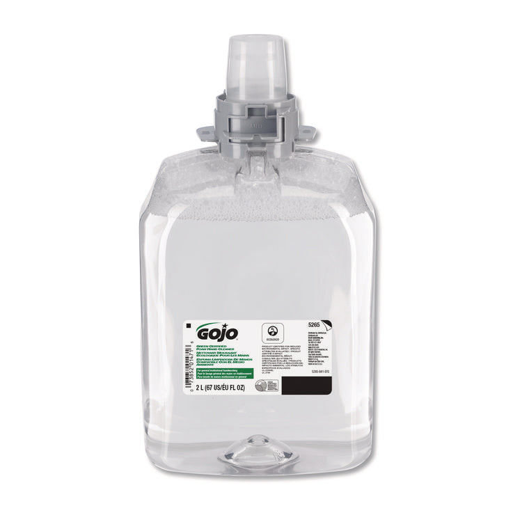 Green Certified Foam Hand Cleaner, Refill for GOJO FMX-20 Push-Style Dispenser, Unscented, 2,000 mL, 2/Carton