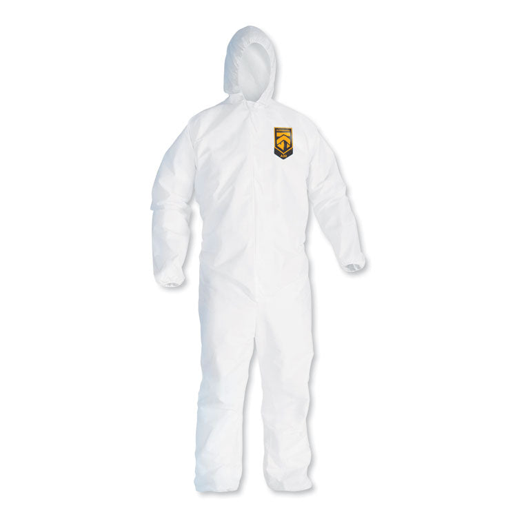 A30 Elastic Back and Cuff Hooded Coveralls, 3X-Large, White, 21/Carton
