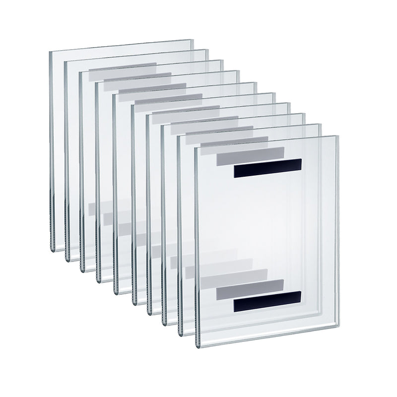 Azar Sign Holder, 8" x 10", Vertical, Wall Mounted, Clear, Acrylic, 10/Pack (129925)