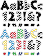 Barker Creek Chevron & Dots  4" Letters and Numbers, Multicolored, 765/Pack (4303)
