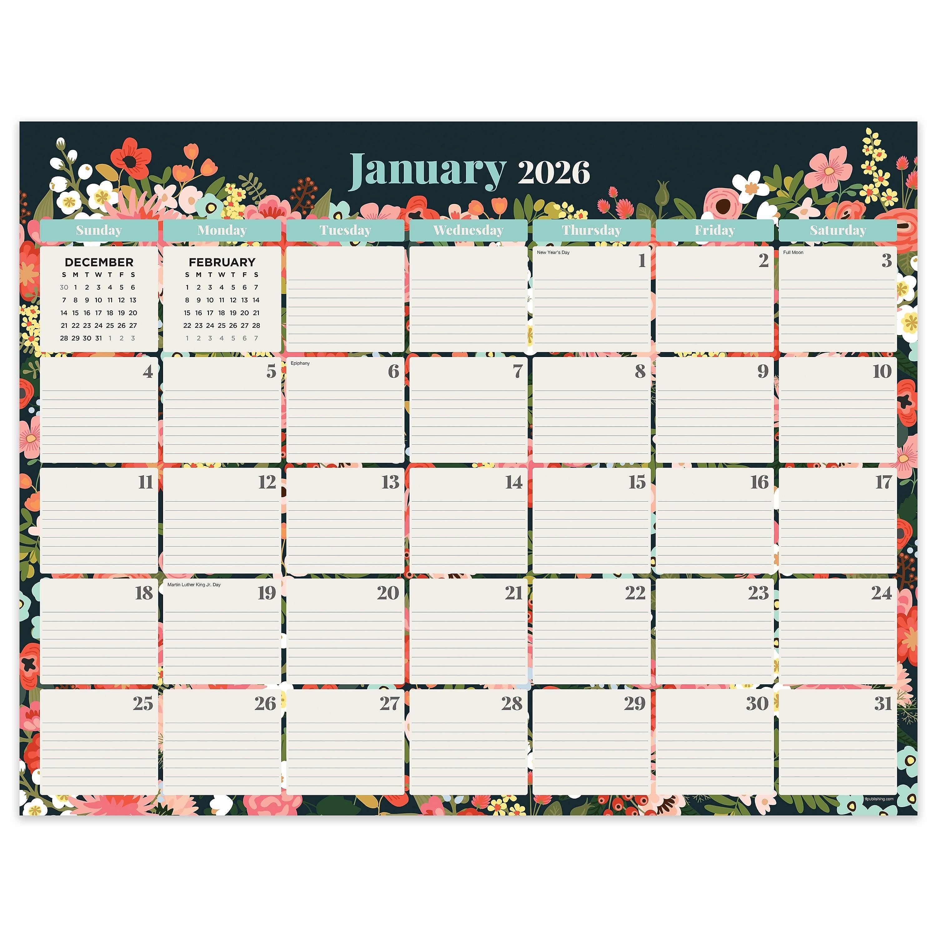 2026 TF Publishing 22" x 17" Monthly Desk Calendar, (26-8210)