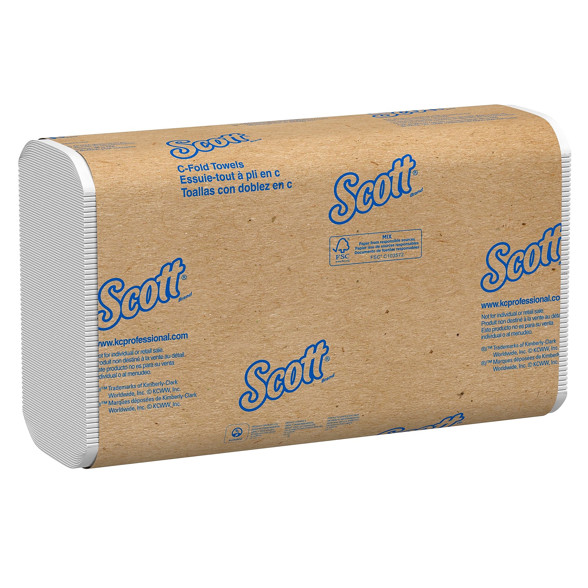 Scott Essential Recycled C-Fold Paper Towels, 1-ply, 200 Sheets/Pack, 12 Packs/Carton (01510)