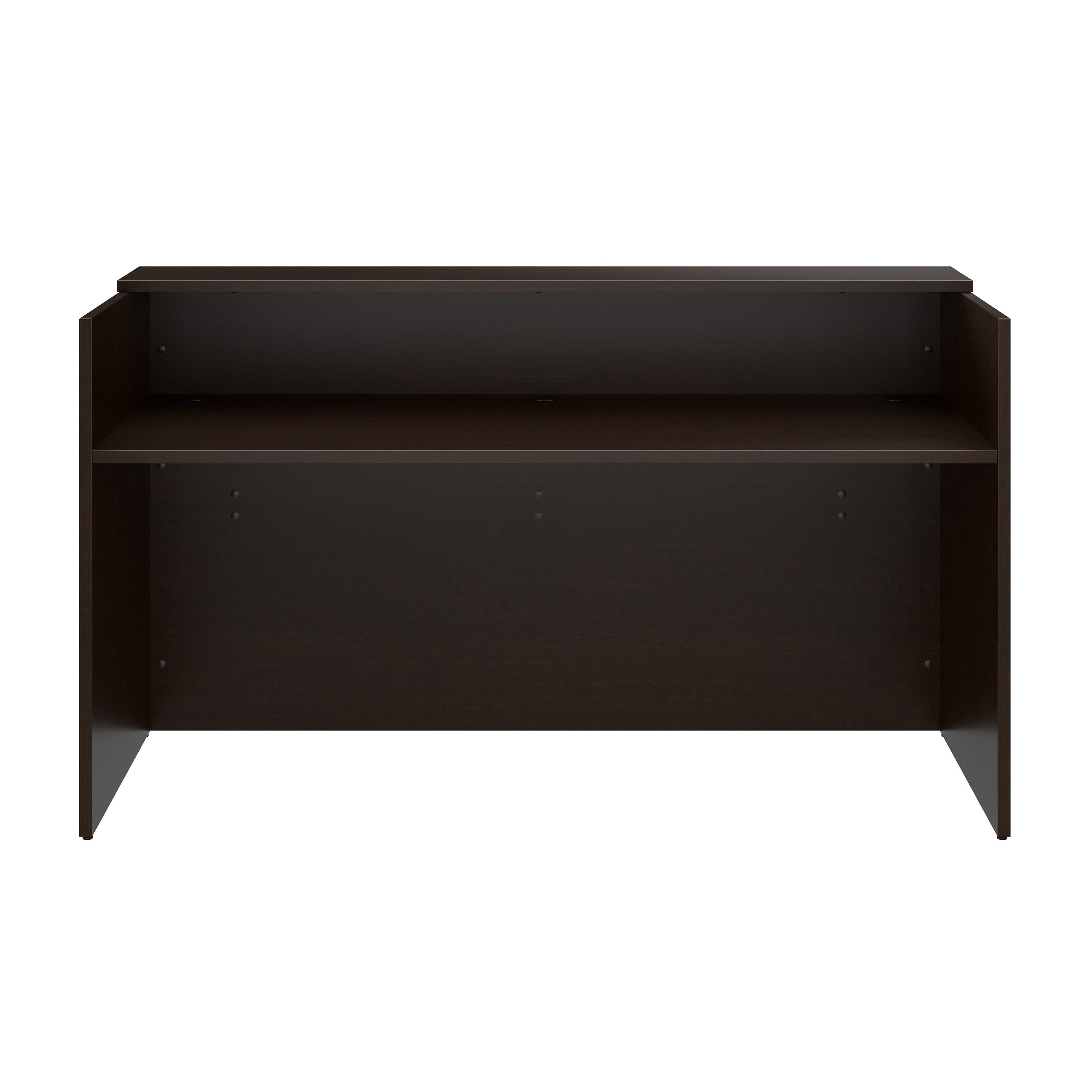 Bush Business Furniture Arrive 72"W Reception Desk with Shelf, Mocha Cherry (AVD172MRK)