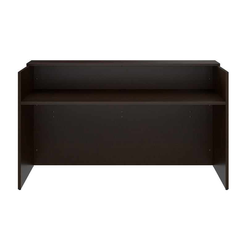Bush Business Furniture Arrive 72"W Reception Desk with Shelf, Mocha Cherry (AVD172MRK)