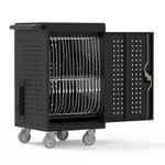 Luxor Lockable 30-Unit USB-C Secure Charging Cart, Black Powder-Coated Steel (CHMC002)