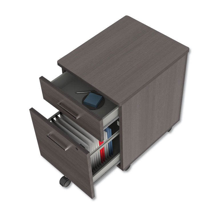 Trento Line Mobile Pedestal File, Left Or Right, 2-Drawers: Box/file, Legal/letter, Mocha, 16.5" X 19.75" X 23.63"