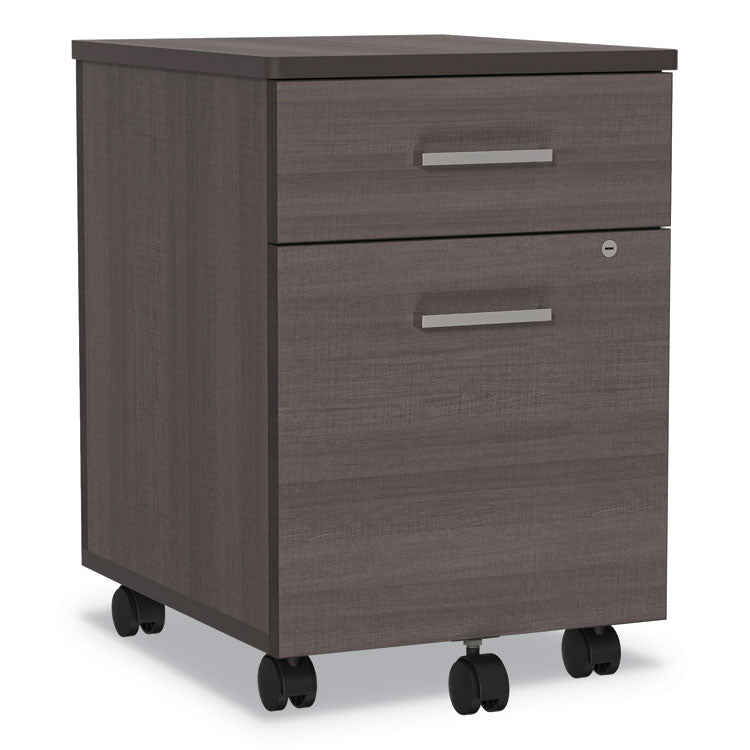 Trento Line Mobile Pedestal File, Left Or Right, 2-Drawers: Box/file, Legal/letter, Mocha, 16.5" X 19.75" X 23.63"