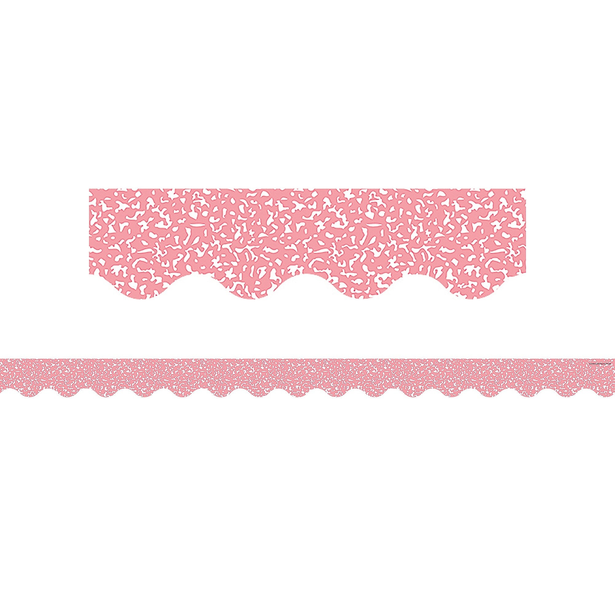 Teacher Created Resources Border Trim, 2.19" x 2.92', Composition Pink Scalloped, 12/Pack, 6 Packs/Bundle (TCR9316-6)