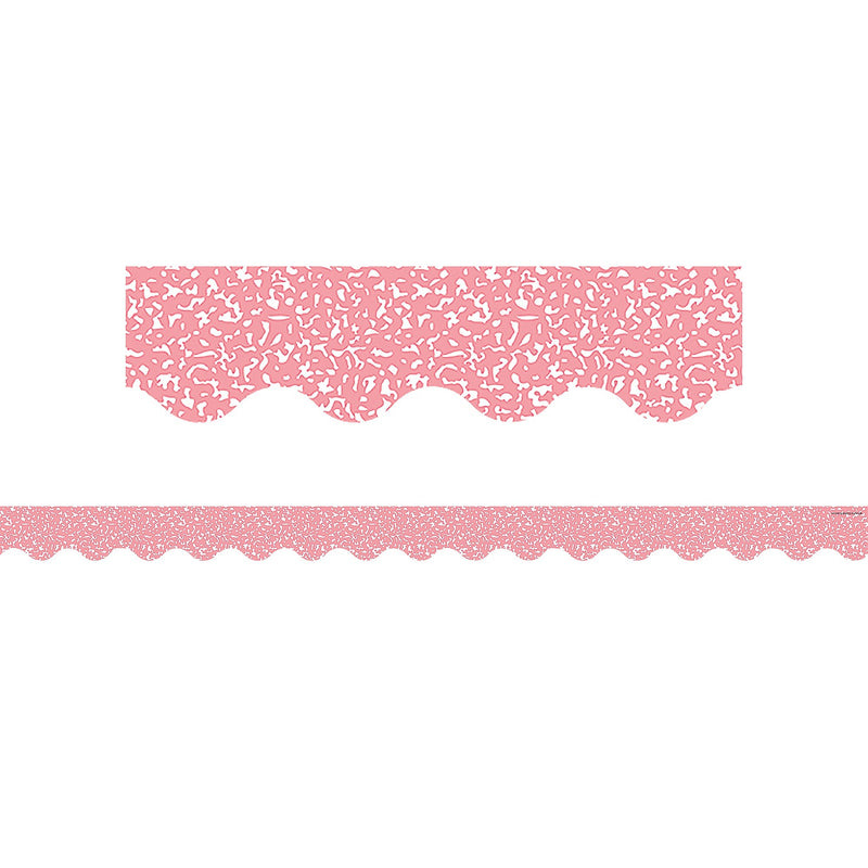 Teacher Created Resources Border Trim, 2.19" x 2.92', Composition Pink Scalloped, 12/Pack, 6 Packs/Bundle (TCR9316-6)