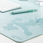 Smead Large Vegan Leather Anti-Slip Desk Pad, 36" x 17", Light Blue (SMD64830)