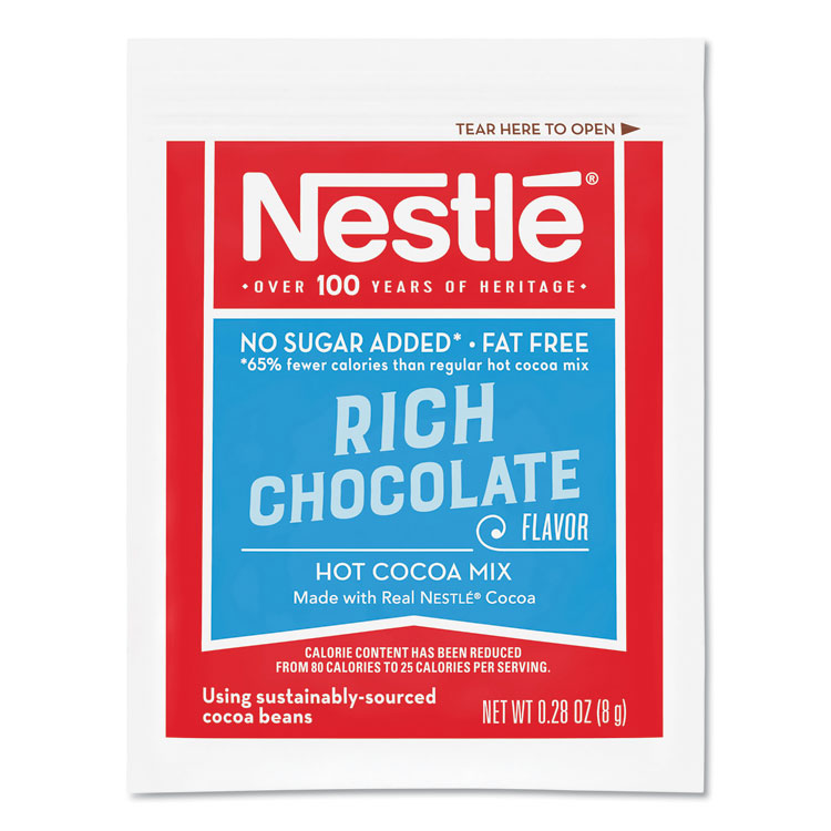 No-Sugar-Added Hot Cocoa Mix Envelopes, Rich Chocolate, 0.28 Oz Packet, 30/box