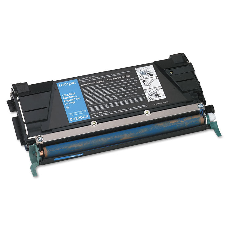 C5220cs Return Program Toner, 3,000 Page-Yield, Cyan