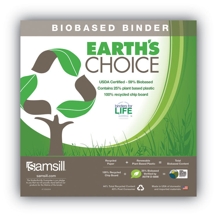 Earth's Choice Plant-Based Economy Round Ring View Binders, 3 Rings, 3" Capacity, 11 x 8.5, Purple, 2/Pack