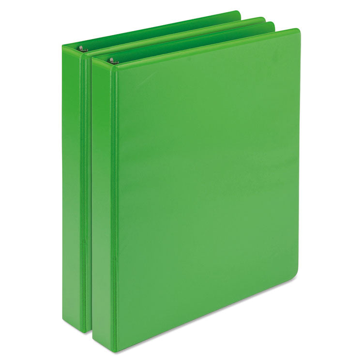 Earth's Choice Plant-Based Durable Fashion View Binder, 3 Rings, 1" Capacity, 11 x 8.5, Lime, 2/Pack