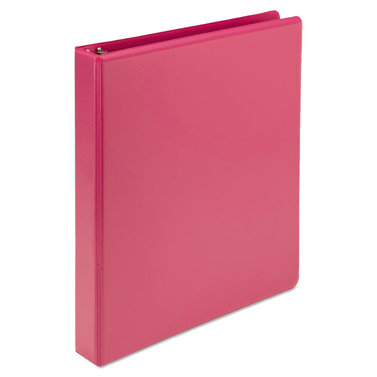 Earth's Choice Plant-Based Durable Fashion View Binder, 3 Rings, 1" Capacity, 11 x 8.5, Berry, 2/Pack