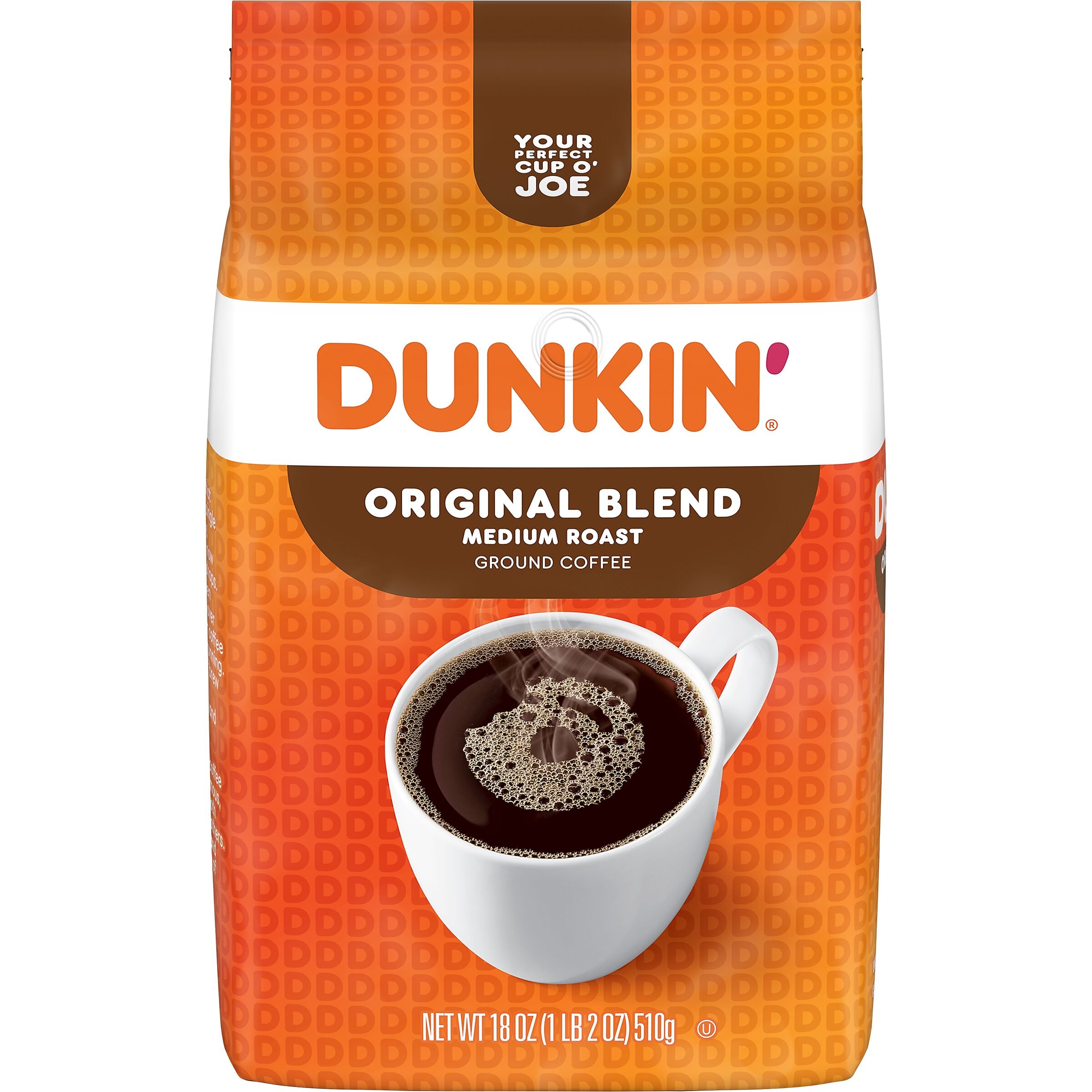 Dunkin' Original Blend Ground Coffee, Medium Roast, 18 oz., Each (8133400678)