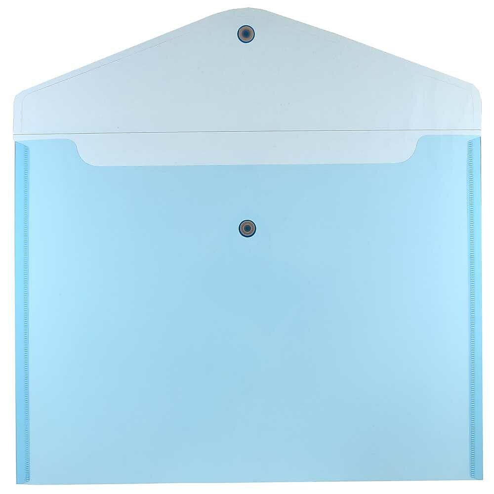 JAM Paper Premium Plastic Document File, 1 Pocket, Letter, Blue, 3/Pack (218S0bux3)