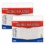 Bazic Dual-Temp Mini Hot Glue Sticks, Clear, 100/Pack, 2 Packs/Bundle(BAZ2091-2)