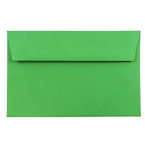 JAM Paper A9 Booklet Envelope 5 3/4" x 8 3/4", Green, 100/Pack (98176d)