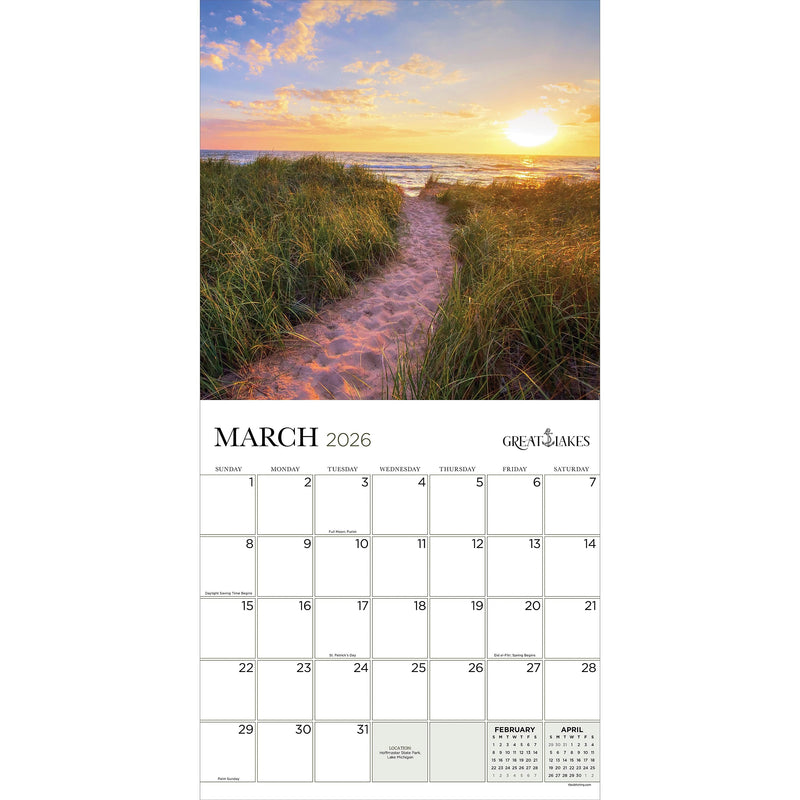 2026 TF Publishing Great Lakes 12" x 12" Monthly Wall Calendar, Multi (26-1037)