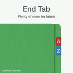Pendaflex Fastener Folders End Tab File Folder, Straight Cut, Legal Size, Paper Stock, Green, 50/Box(1007059)