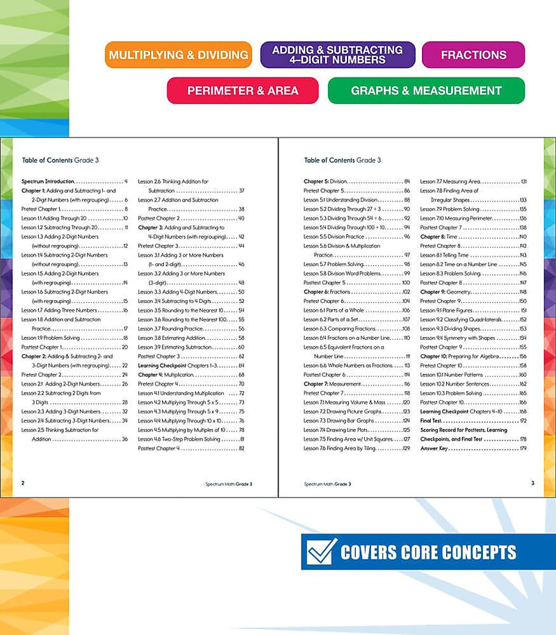 Spectrum Math Workbook, Grade 3, Paperback