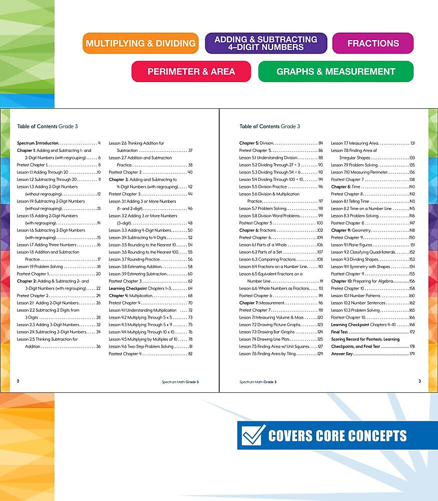 Spectrum Math Workbook, Grade 3, Paperback