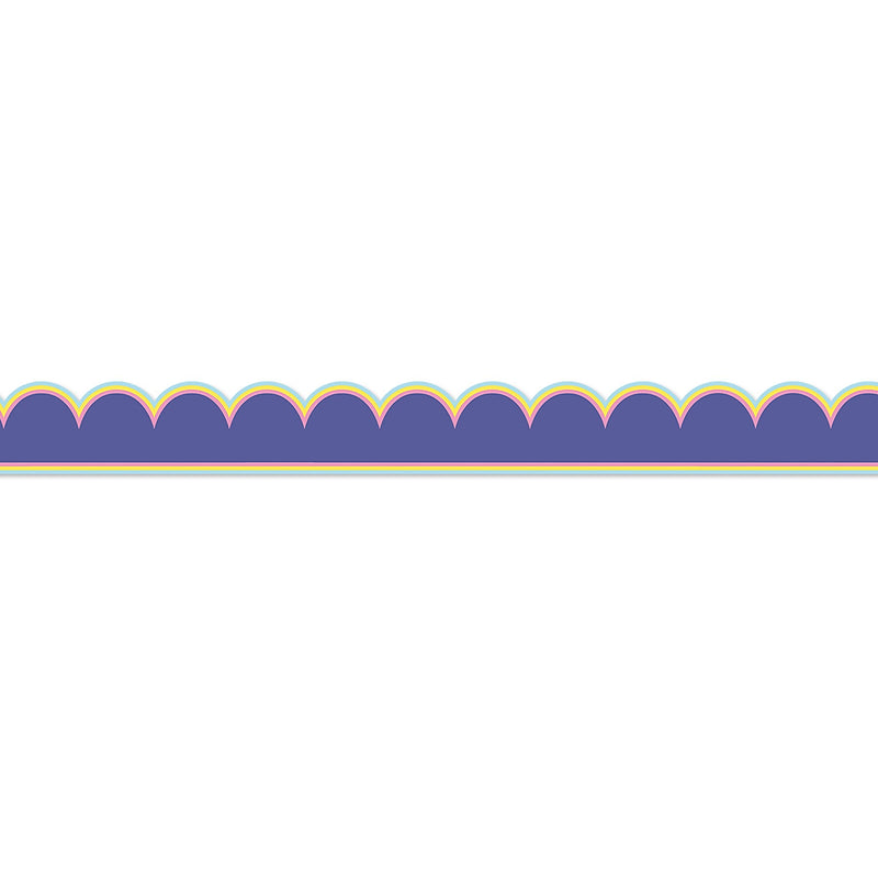 Carson Dellosa Education We Stick Together Scalloped Bulletin Board Borders, 3" x 3', Pop of Purple, 6/Bundle (CD-108519-6)