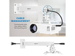 Mount-It! Universal Full-Motion Projector Wall/Ceiling Mount, White (MI-604W)