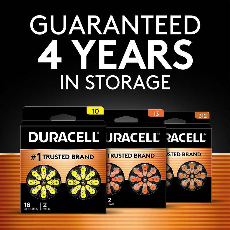 Duracell Size 13 Orange Hearing Aid Batteries, 8/Pack (DA13B8ZMR09)