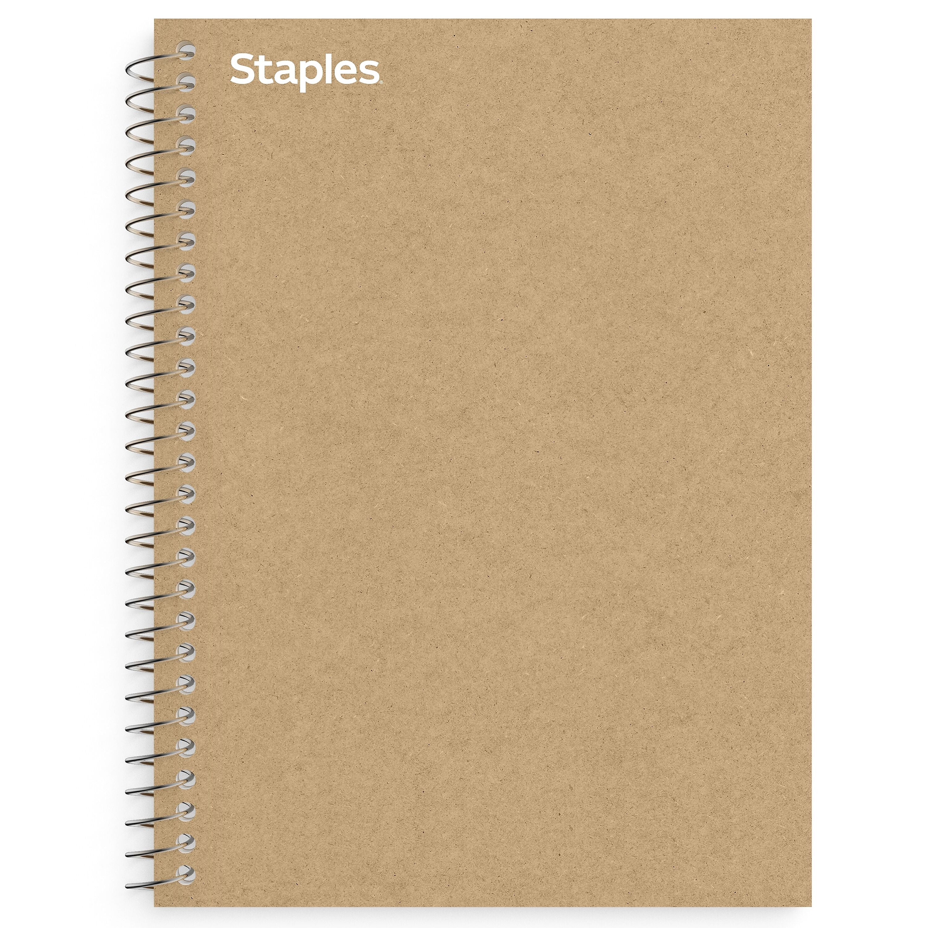 Staples Premium 1-Subject Notebook, 5.875" x 9", College Ruled, 100 Sheets, Brown (ST52120N)