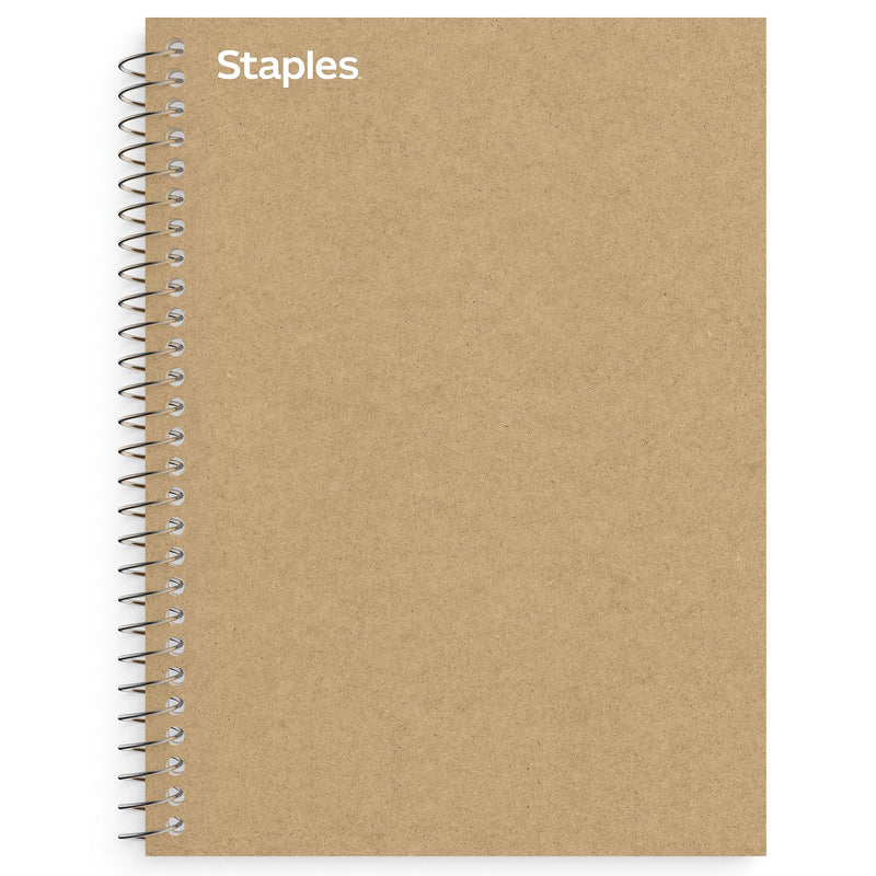 Staples Premium 1-Subject Notebook, 5.875" x 9", College Ruled, 100 Sheets, Brown (ST52120N)