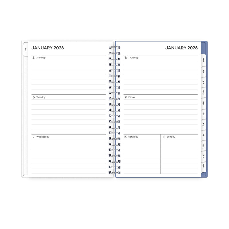 2026 Blue Sky Lindley 5" x 8" Calendar Year Weekly & Monthly Planner, Plastic Cover, Multicolored (101579-26)