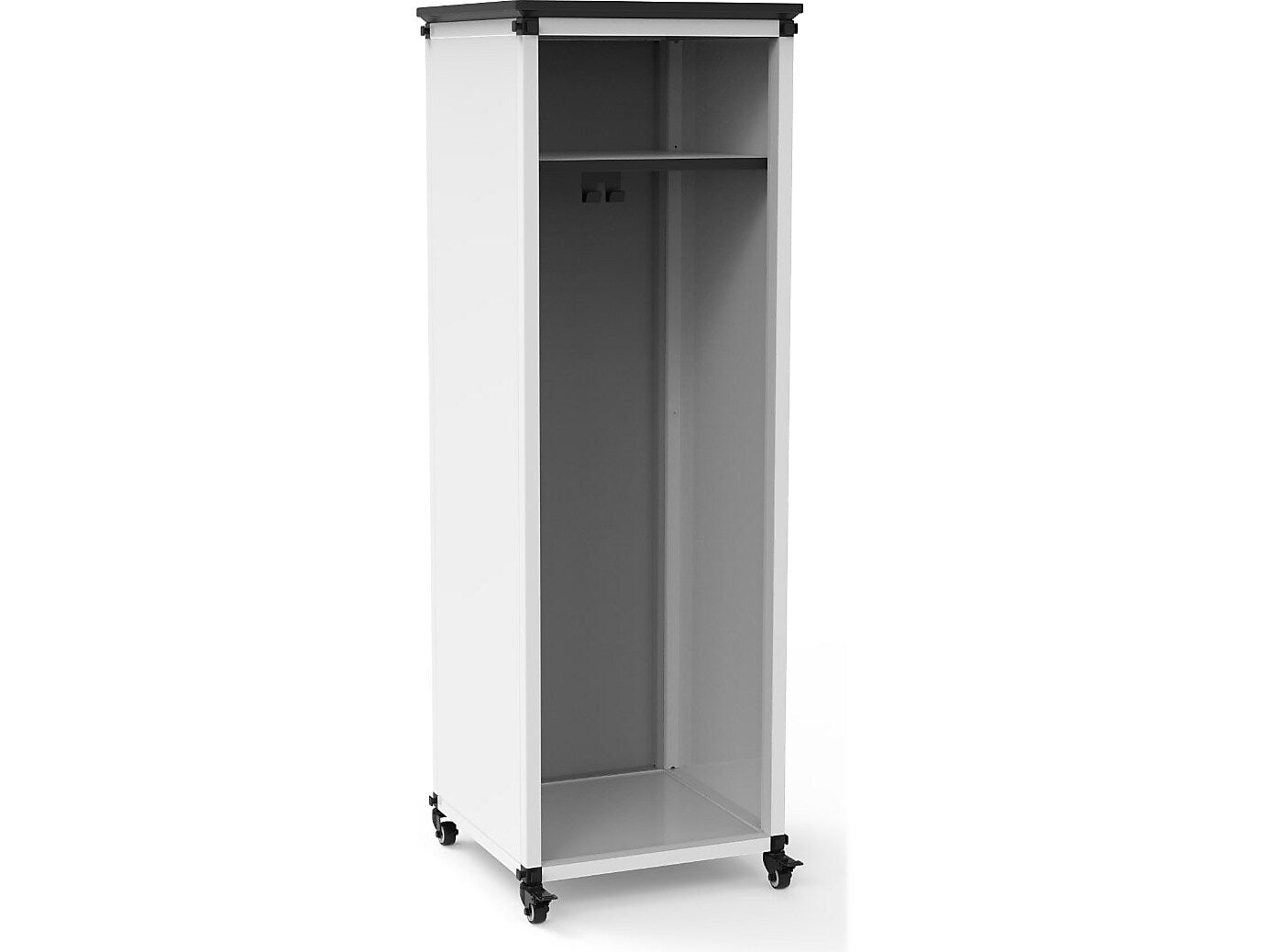 Luxor Mobile 2-Section Modular Teacher Storage Cabinet, 54.5"H x 18.25"W x 18.25"D, White (MBSCB05)