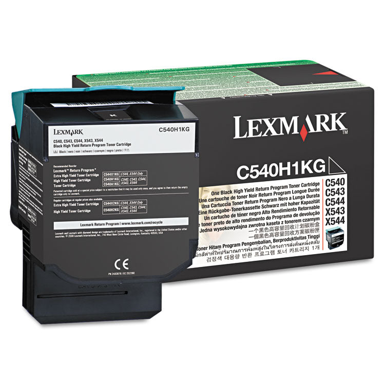 C540h1kg Return Program High-Yield Toner, 2,500 Page-Yield, Black