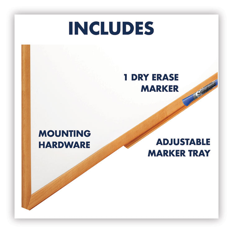 Classic Series Total Erase Dry Erase Boards, 36" x 24", White Surface, Oak Finished Fiberboard (MDF) Frame