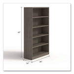 Alera Seville 65" 5-Shelf Bookcase with Adjustable Shelves, Walnut Melamine (AE1NNN-B36651 TOM)