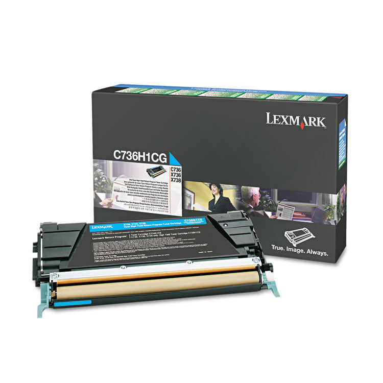 C736h1cg Return Program High-Yield Toner, 10,000 Page-Yield, Cyan