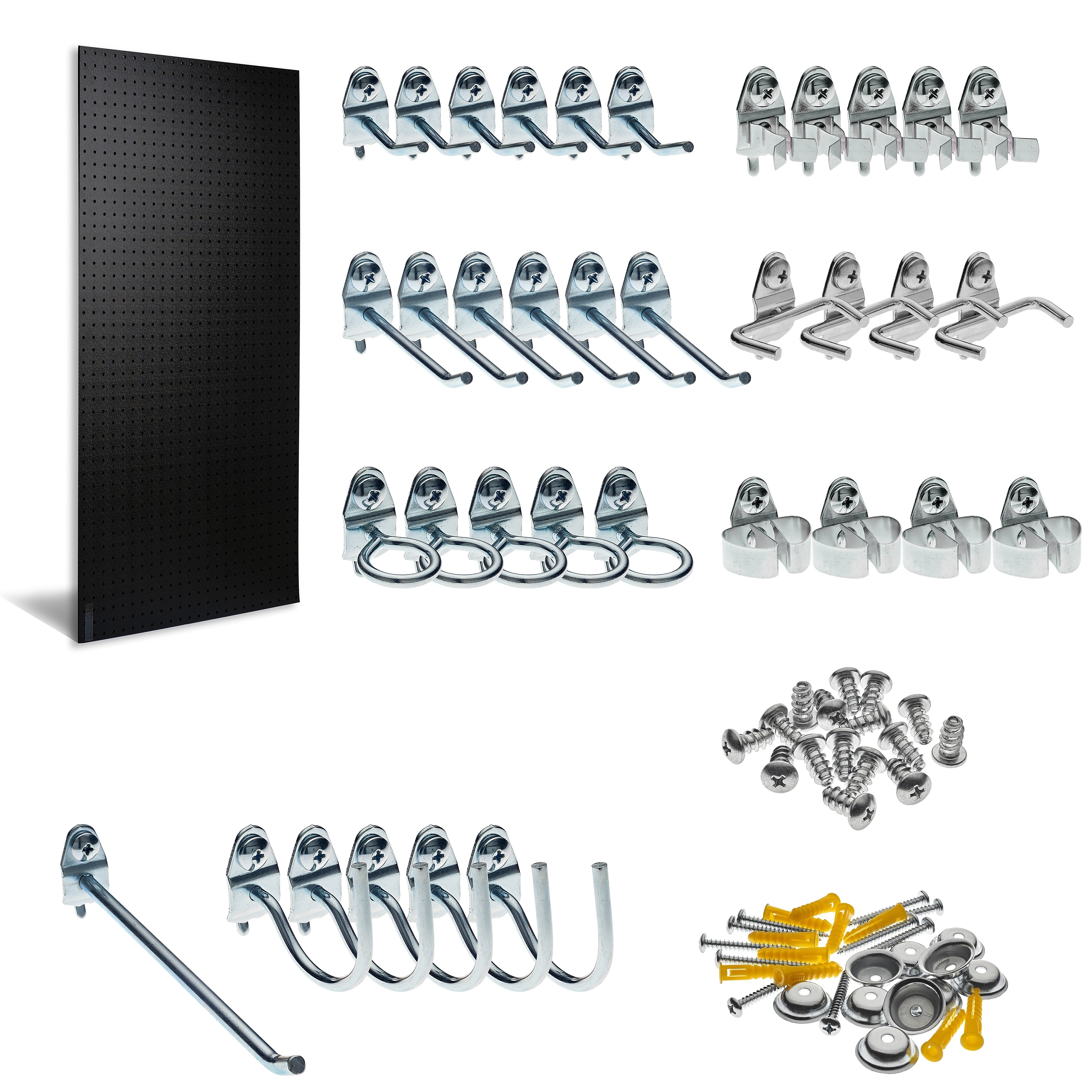 Triton Products Black ABS Pegboard with 36 pc. DuraHook Assortment (DB-36BKH-Kit)