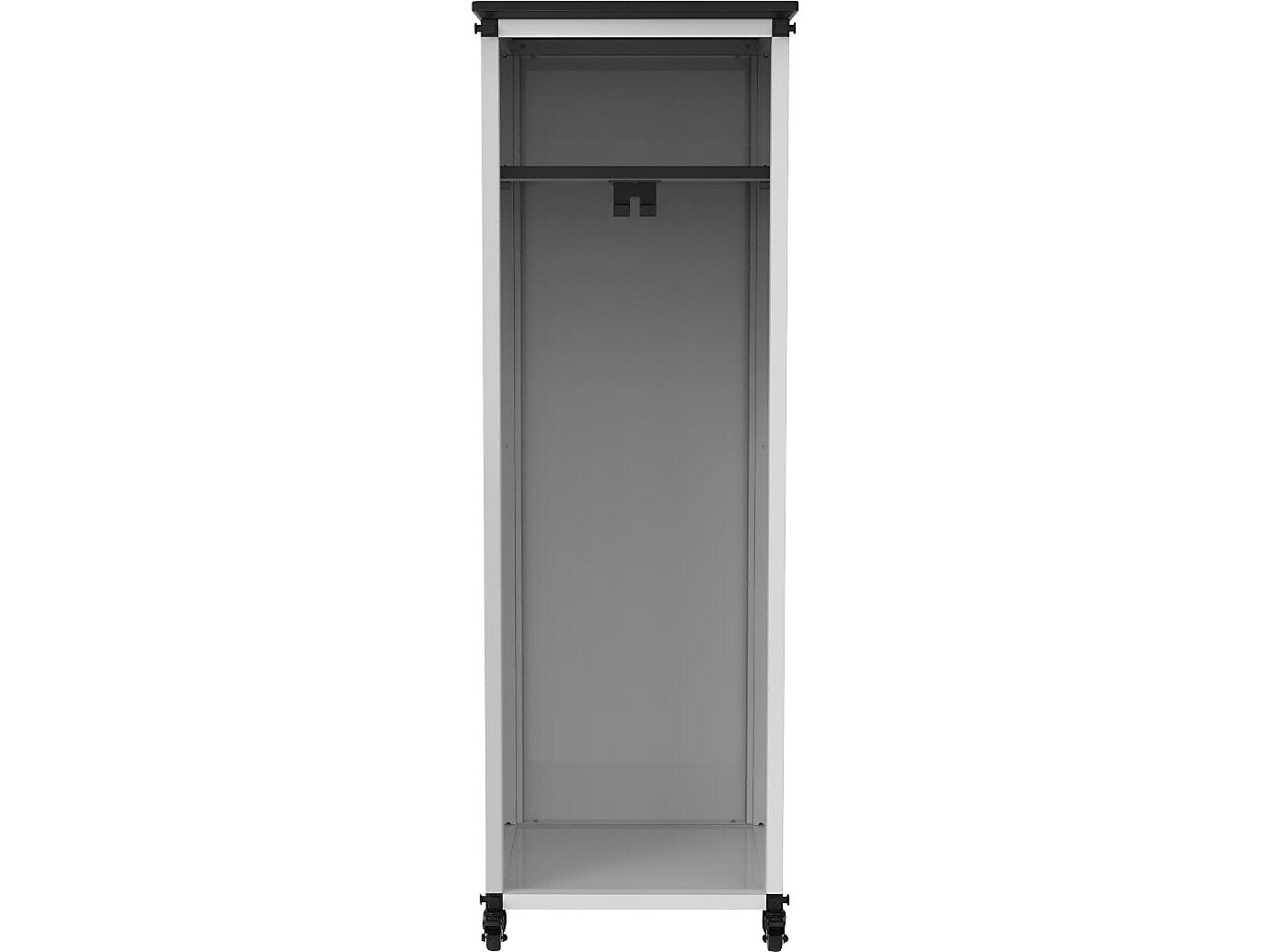 Luxor Mobile 2-Section Modular Teacher Storage Cabinet, 54.5"H x 18.25"W x 18.25"D, White (MBSCB05)