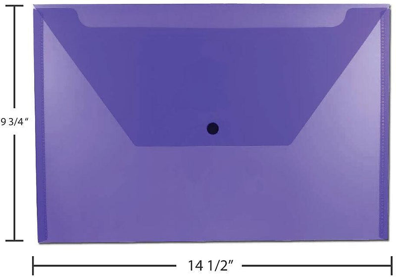 JAM Paper Premium Plastic Document File, 1 Pocket, Legal, Purple, 3/Pack (219S0pux3)