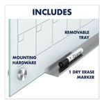 Infinity Magnetic Glass Calendar Board, Monthly Planning/Scheduling, 24" x 18", White Surface
