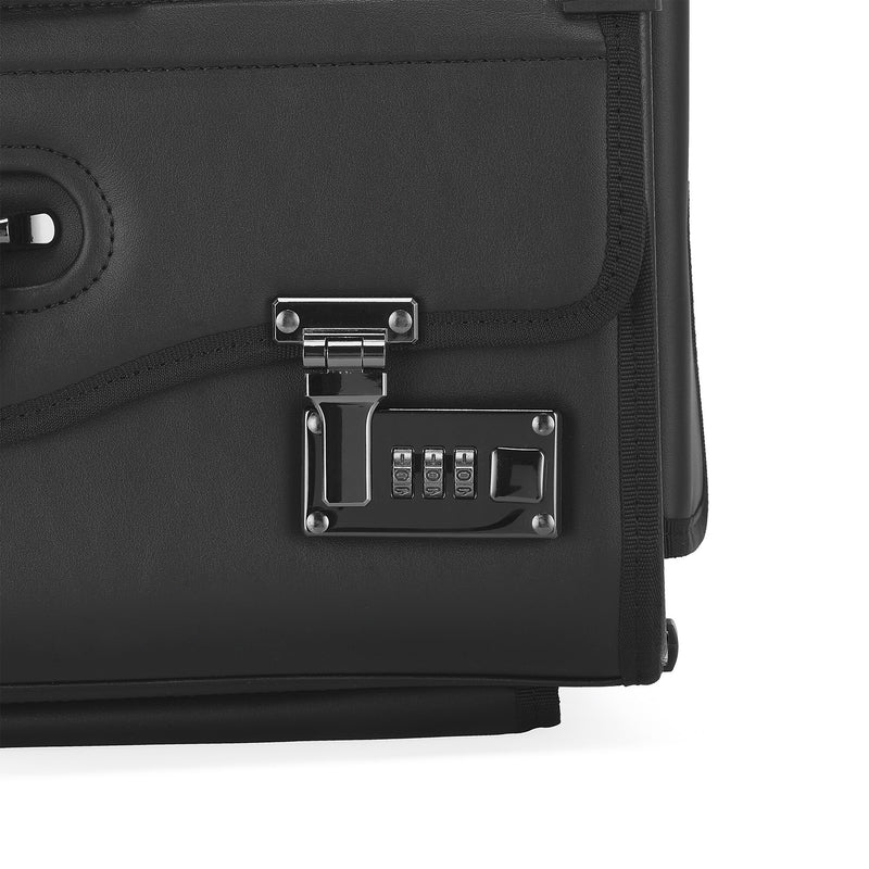Bugatti Warren Briefcase, Laptop Compatible, Rolling, Black (BZCW0704-Black)