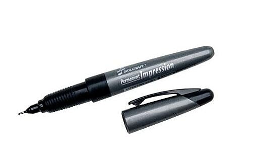 AbilityOne Winston-Salem Permanent Marker, Ultra Fine Tip, Black, 12/Box