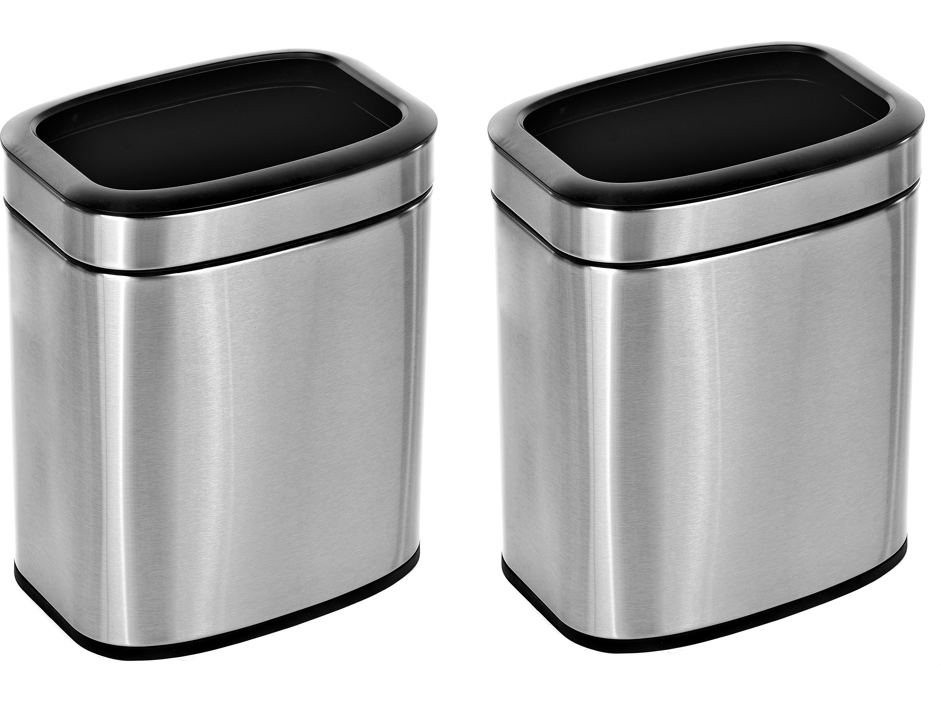 Alpine Industries Stainless Steel Trash Can with Lid and Liner, 5.2 Gallon, 2/Pack (ALP470-10L-2PK)