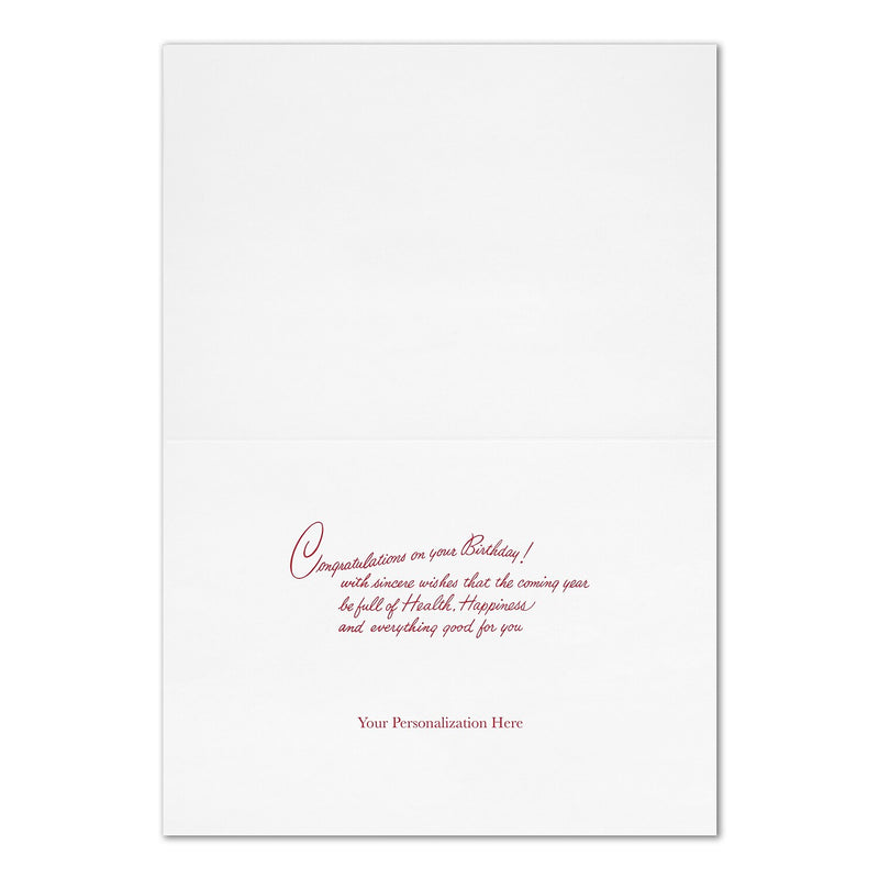 "Sparkling Candles" Birthday Card w/ Gold Lined White Envelope, 50/BX