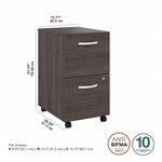 Bush Business Furniture Studio A 2-Drawer Mobile Vertical File Cabinet, Letter/Legal Size, Lockable, Storm Gray (SDF116SGSU-Z)