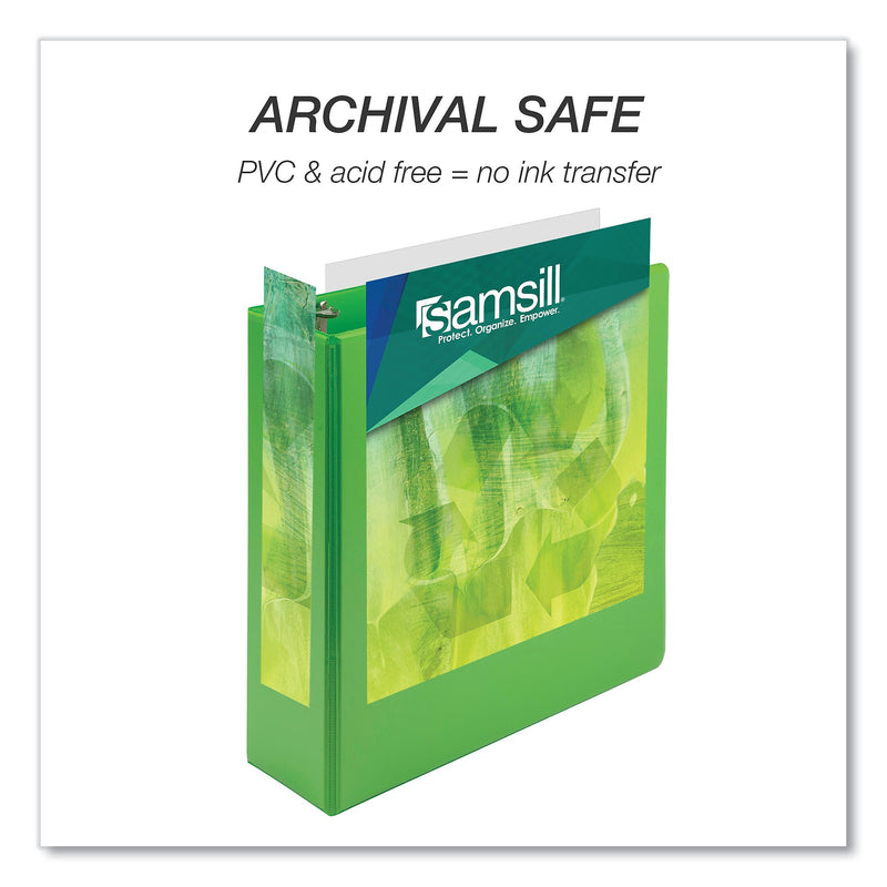 Samsill Earth's Choice 3" 3-Ring View Binders, Lime, 2/Pack (SAMU86878)