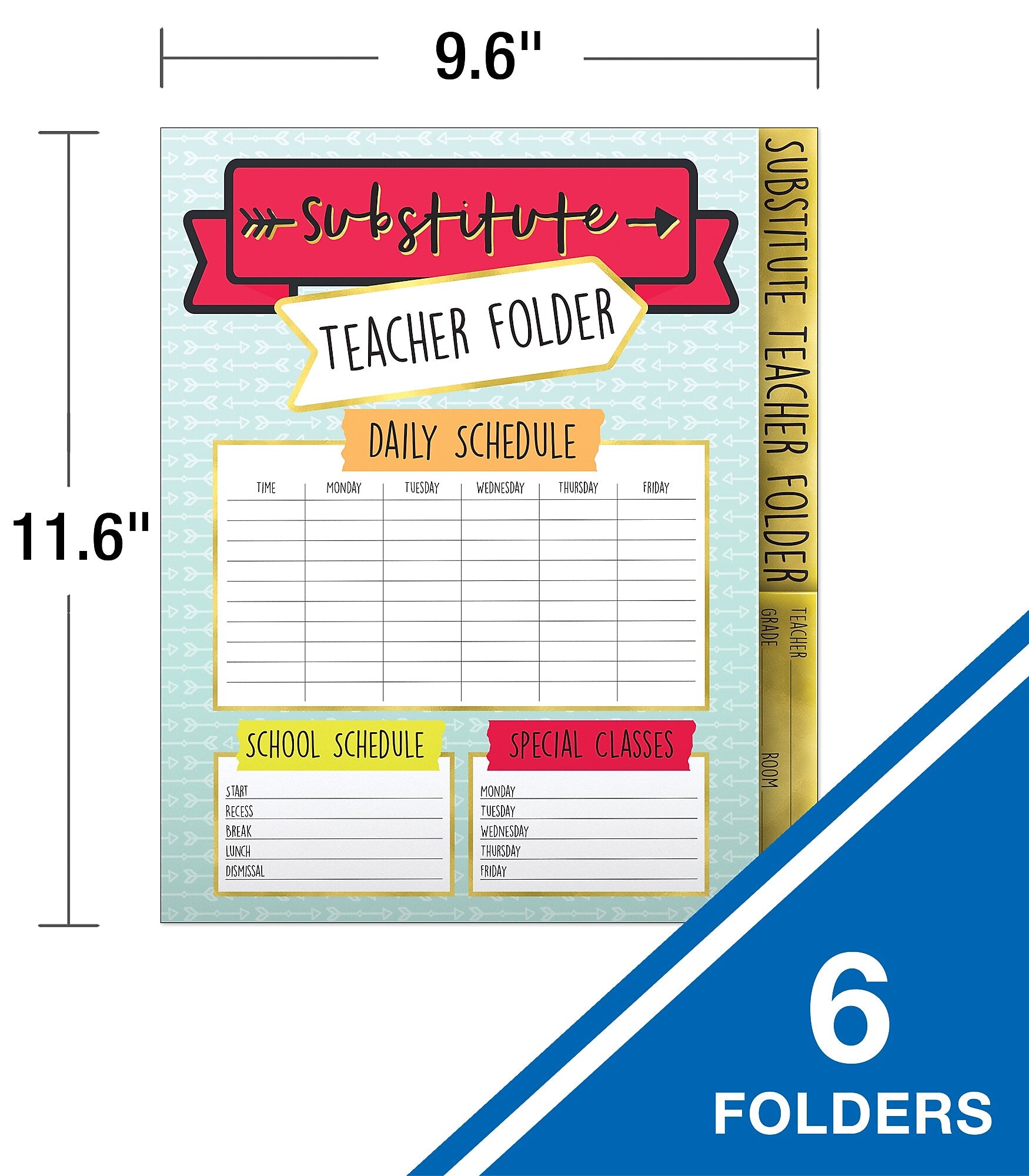 Carson Dellosa Education 6-pack Aim High Substitute Teacher Folder