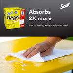 Scott Rags in a Box, 9" x 12", White, 200 Sheets/Box (75260)